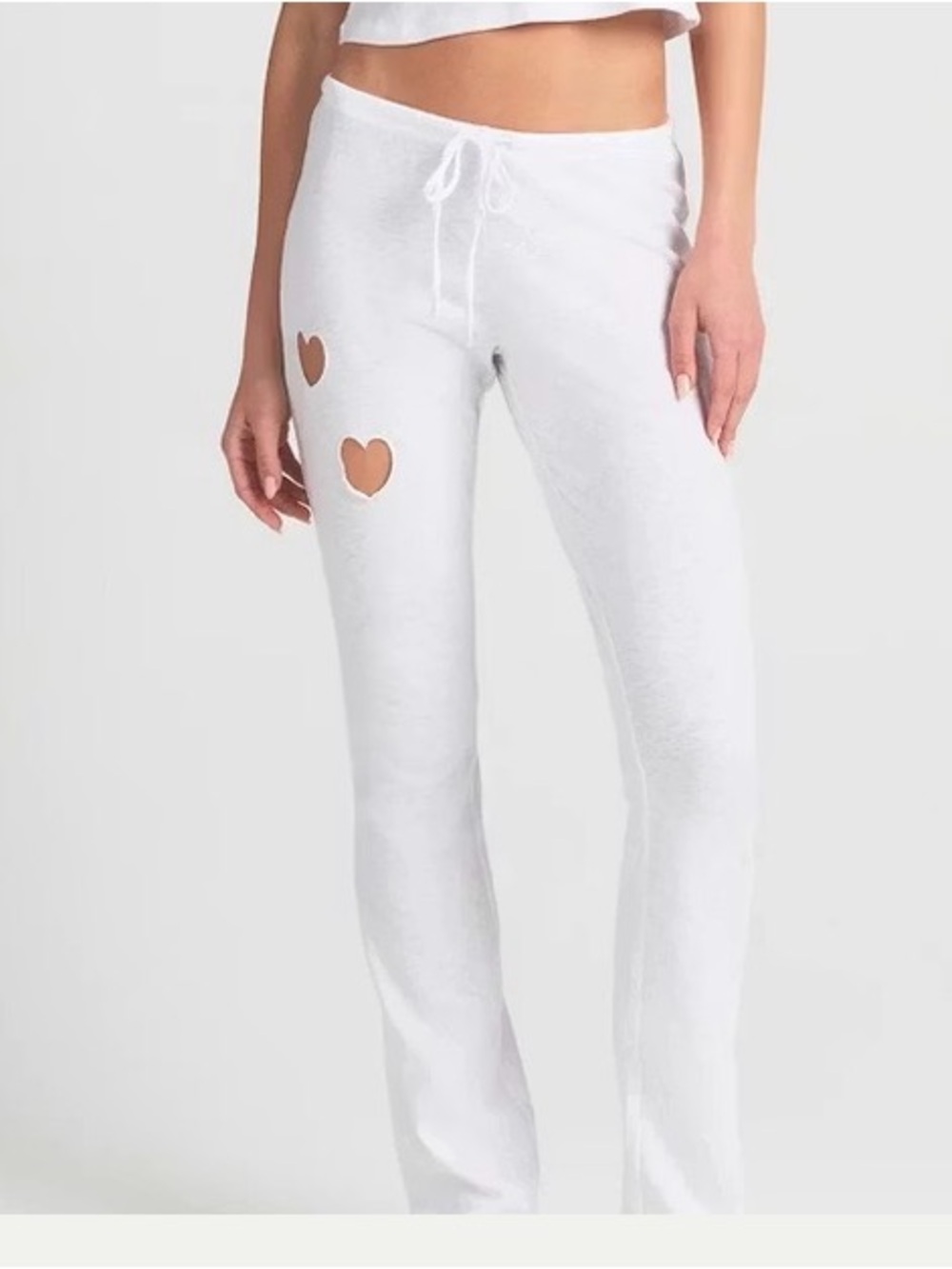XS NWT SKIMS White Heart Cutout Lounge Joggers